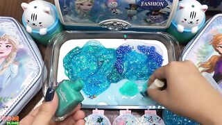 Blue Disney Princess Slime | Mixing Random Things into Slime | Satisfying Slime Videos #580