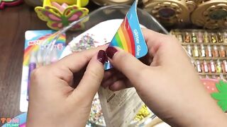SPECIAL RAINBOW GOLD SLIME | Mixing Makeup and Glitter into Slime | Satisfying Slime Video #574