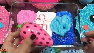 Pink Vs Blue Slime | Mixing Glitter and Beads into Glossy Slime | Satisfying Slime Videos #566