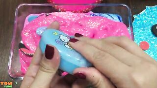 Pink Vs Blue Slime | Mixing Glitter and Beads into Glossy Slime | Satisfying Slime Videos #566