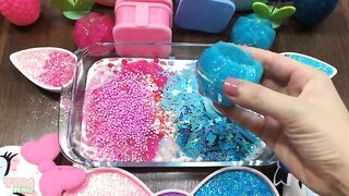Donald Duck Slime Pink vs Blue | Mixing Makeup and Glitter into Slime | Satisfying Slime Video #551