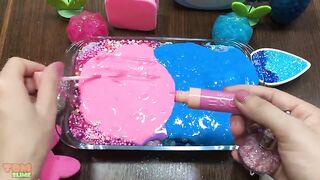 Donald Duck Slime Pink vs Blue | Mixing Makeup and Glitter into Slime | Satisfying Slime Video #551