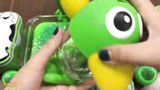 SPECIAL GREEN SLIME | Mixing Beads and Glitter into Slime | Satisfying Slime Video #545