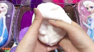 Disney Princess Slime Pink Vs Purple | Mixing Makeup and Floam into Glossy Slime #543