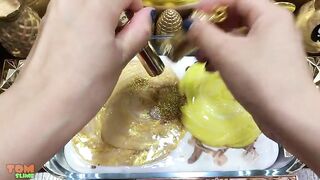 SPECIAL GOLD SLIME | Mixing Makeup and Glitter into Glossy Slime | Satisfying Slime Videos #541