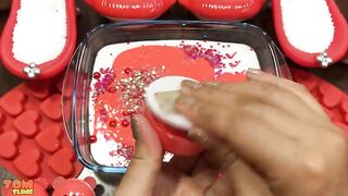 Red Lips Slime | Mixing Glitter and Floam into Glossy Slime | Satisfying Slime Videos #536