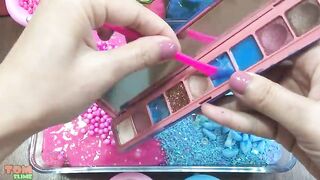 Pink Vs Blue Slime | Mixing Glitter and Floam into Slime | Satisfying Slime Videos #528