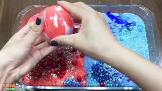Red Vs Blue Slime | Mixing Glitter and Floam into Slime | Satisfying Slime Videos #522
