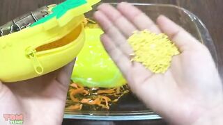 Yellow Slime | Mixing Beads and Floam into Clear Slime | Satisfying Slime Videos #519