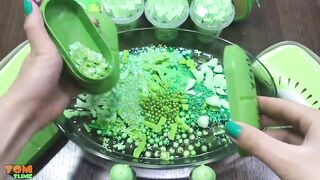 Green Slime | Mixing Random Things into Clear Slime | Satisfying Slime Videos #514