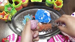 Mixing Makeup and Beads into Clear Slime | Slime Smoothie | Satisfying Slime Videos #513