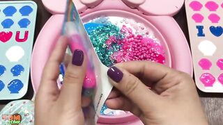 Pink vs Blue Slime | Mixing Random Things into Slime | Satisfying Slime Videos #498
