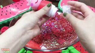 Red Slime | Mixing Glitter and Floam into Slime | Satisfying Slime Videos #497