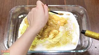 Yellow Slime | Mixing Random Things into Glossy Slime | Satisfying Slime Videos #490
