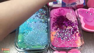 Peppa Pig Slime Pink Vs Blue | Mixing Random Things into Glossy Slime | Satisfying Slime Videos #488