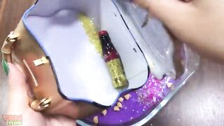 Gold Vs Purple Slime | Mixing Makeup and Beads into Glossy Slime | Satisfying Slime Videos #473