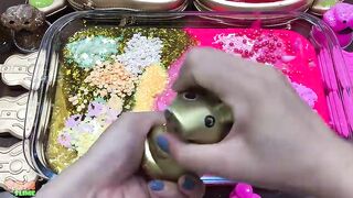 Gold Vs Pink Slime | Mixing Random Things into Slime | Satisfying Slime Videos #470