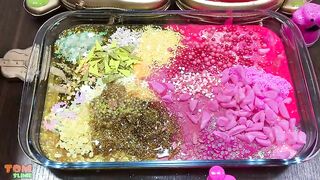 Gold Vs Pink Slime | Mixing Random Things into Slime | Satisfying Slime Videos #470