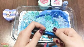 Blue Slime | Mixing Random Things into Glossy Slime | Satisfying Slime Videos #465
