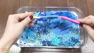 Blue Slime | Mixing Random Things into Glossy Slime | Satisfying Slime Videos #465