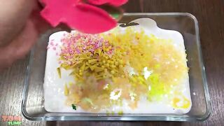 Yellow Slime | Mixing Random Things into Glossy Slime | Satisfying Slime Videos #463