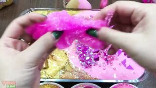 Gold vs Pink Slime | Mixing Makeup and Glitter into Glossy Slime | Satisfying Slime Videos #455