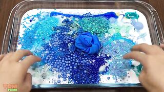 Blue Slime | Mixing Glitter and Floam into Glossy Slime | Satisfying Slime Videos #450