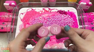 Pink Slime | Mixing Random Things into Glossy Slime | Satisfying Slime Videos #446