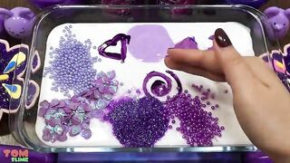 Purple Slime | Mixing Beads and Glitter into Glossy Slime | Satisfying Slime Videos #443