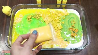 Yellow Slime | Mixing Glitter and Floam into Glossy Slime | Satisfying Slime Videos #438