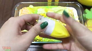 Yellow Slime | Mixing Glitter and Floam into Glossy Slime | Satisfying Slime Videos #436