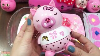 Pink Peppa Pig Slime | Mixing Makeup and Glitter into Glossy Slime | Satisfying Slime Videos #435
