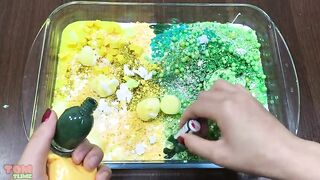 Yellow vs Green Slime | Mixing Random Things into Glossy Slime | Satisfying Slime Videos #433