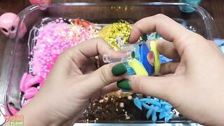 Pink Gold and Blue Slime | Mixing Random Things into Clear Slime | Satisfying Slime Videos #431