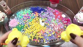 Mixing Beads and Glitter into Slime | Slime Smoothie | Satisfying Slime Videos #427