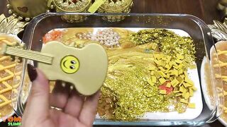 Gold Slime | Mixing Random Things into Glossy Slime | Satisfying Slime Videos #422
