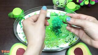 Green Slime | Mixing Beads and Glitter into Glossy Slime | Satisfying Slime Videos #421