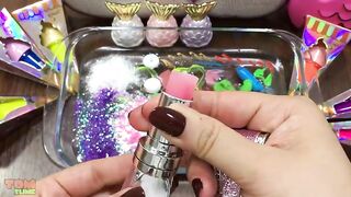 Mixing Makeup and Glitter into Clear Slime | Slime Smoothie | Satisfying Slime Videos #416