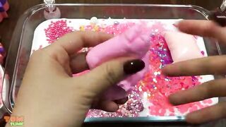 Pink Slime | Mixing Makeup and Glitter into Glossy Slime | Satisfying Slime Videos #414