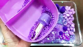 Purple Slime | Mixing Random Things into Glossy Slime | Satisfying Slime Videos #412