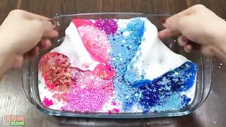 Pink vs Blue Slime | Mixing Makeup and Glitter into Glossy Slime | Satisfying Slime Videos #409