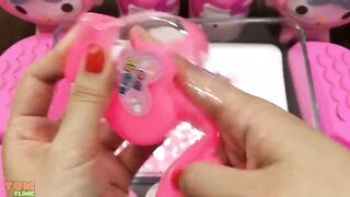 Pink Slime | Mixing Glitter and Floam into Glossy Slime | Satisfying Slime Videos #403