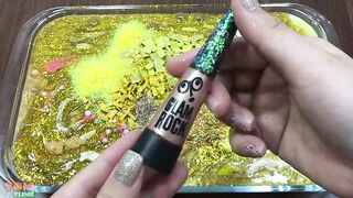 Gold Slime | Mixing Random Things into Glossy Slime | Satisfying Slime Videos #399
