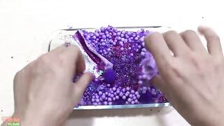Purple Slime| Mixing Makeup and Glitter into Glossy Slime | Satisfying Slime Videos #397