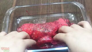 Red vs Green - Mixing Makeup Eyeshadow into Clear Slime 375 Satisfying Slime Videos