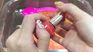 Orange Slime | Mixing Makeup and Glitter into Slime | Satisfying Slime Videos #374