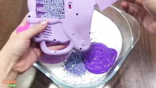 Purple Slime | Mixing Random Things into Glossy Slime | Satisfying Slime Videos #373