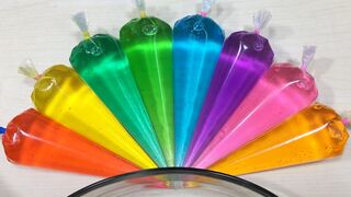 Making Clear Slime With Rainbow Piping Bags | Satisfying Clear Slime #351