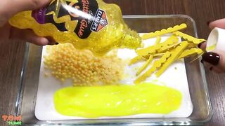 Yellow Slime | Mixing Random Things into Glossy Slime | Satisfying Slime Videos #346