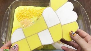 Yellow Slime | Mixing Random Things into Glossy Slime | Satisfying Slime Videos #341